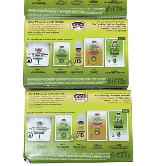 African Pride (Lot of 3) SUPER Olive Miracle No Lye Relaxer Exp 4/2027 - Picture 3 of 4